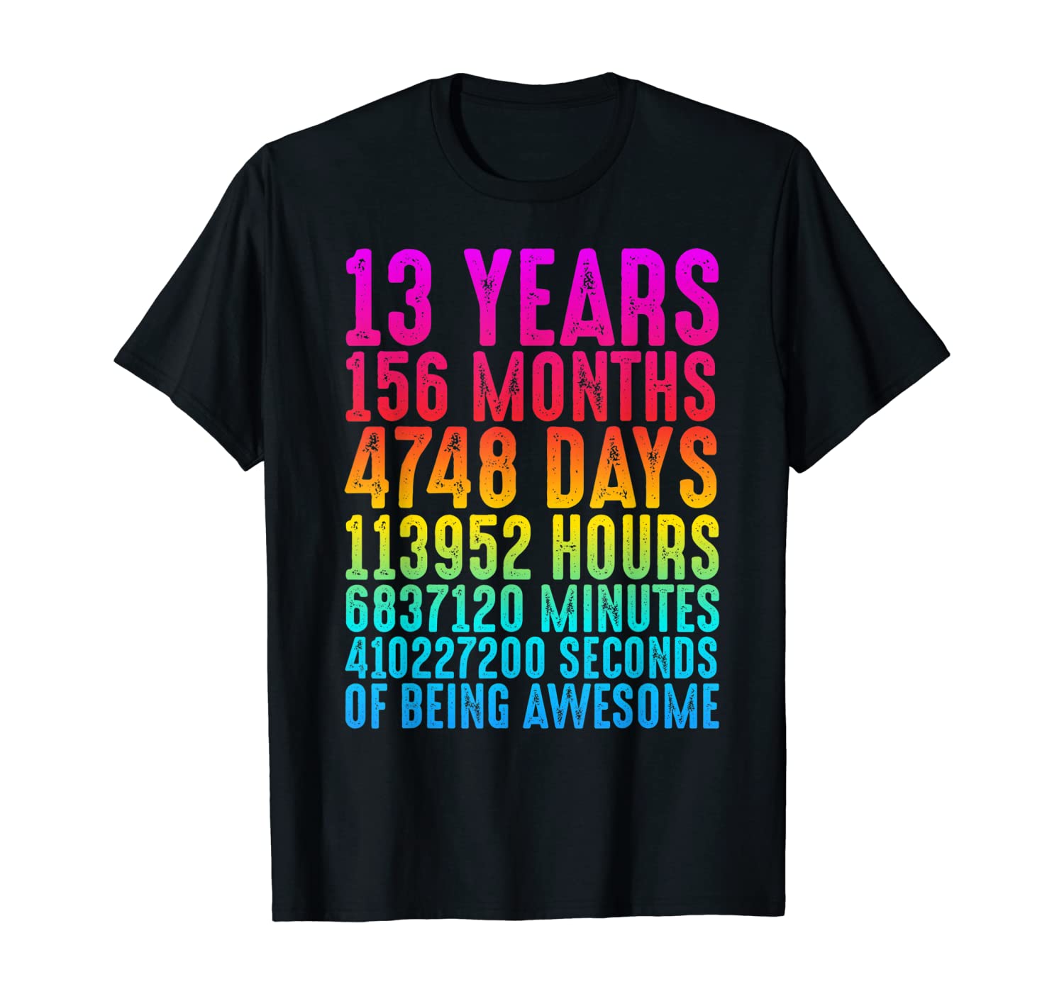 13 Years Old 13th Birthday Retro Vintage T Shirt Boys Girls