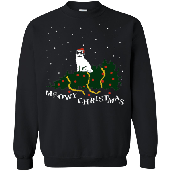 cat christmas tree sweatshirt