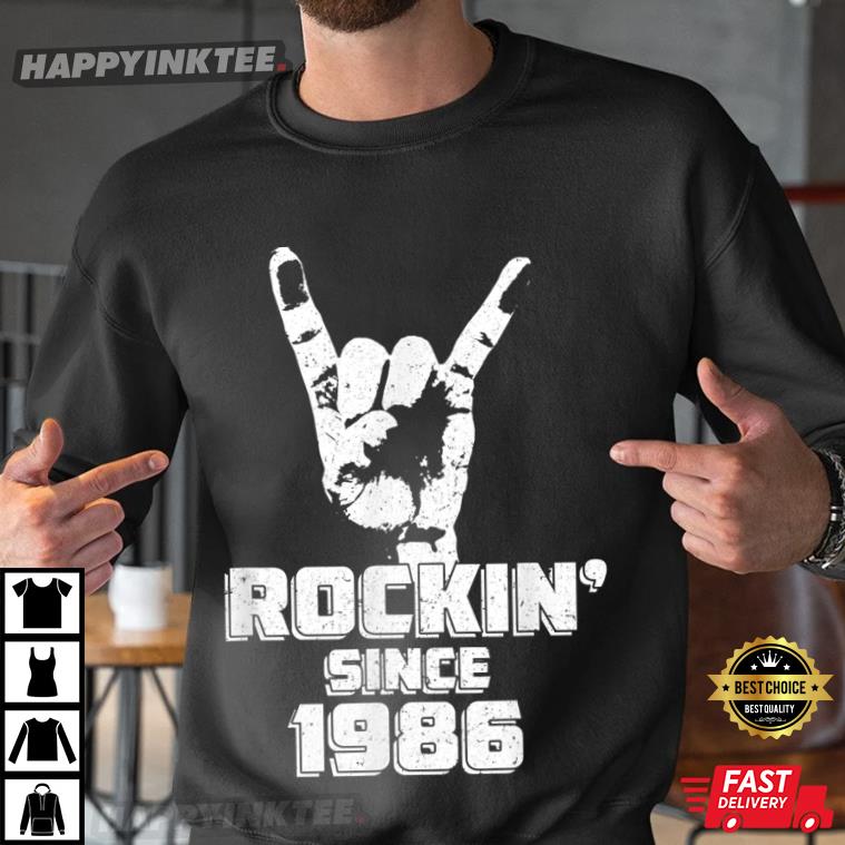 35 Years Old Rockin’ Since 1986 35th Birthday T-shirt