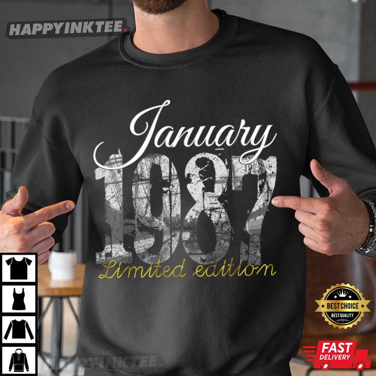 35th Birthday January 1987 – 35 Year Old 1987 Gift T-shirt