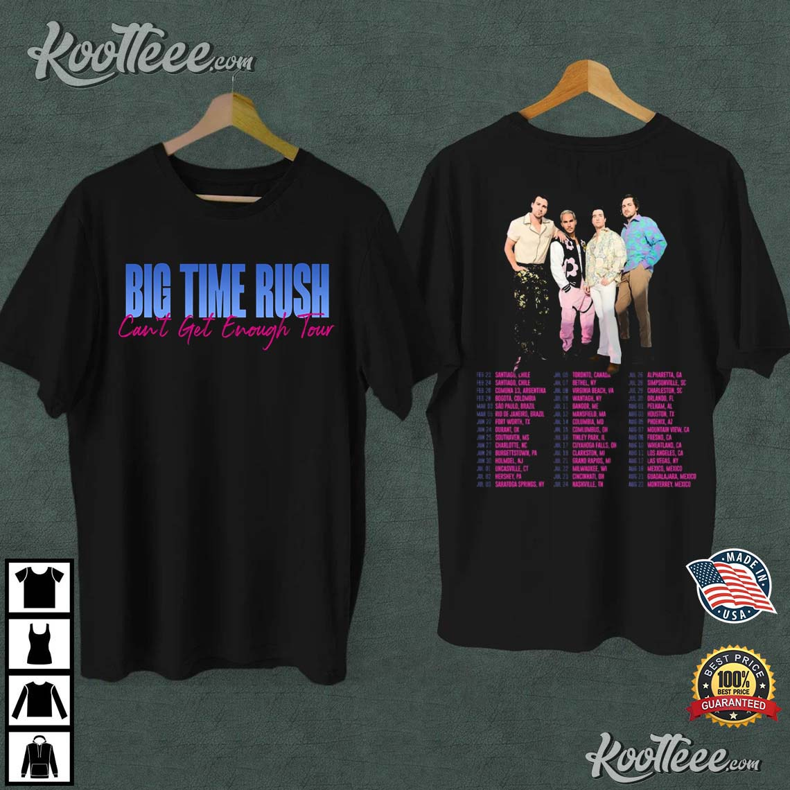 Big Time Rush Band Can’t Get Enough Tour 2023 T-shirt