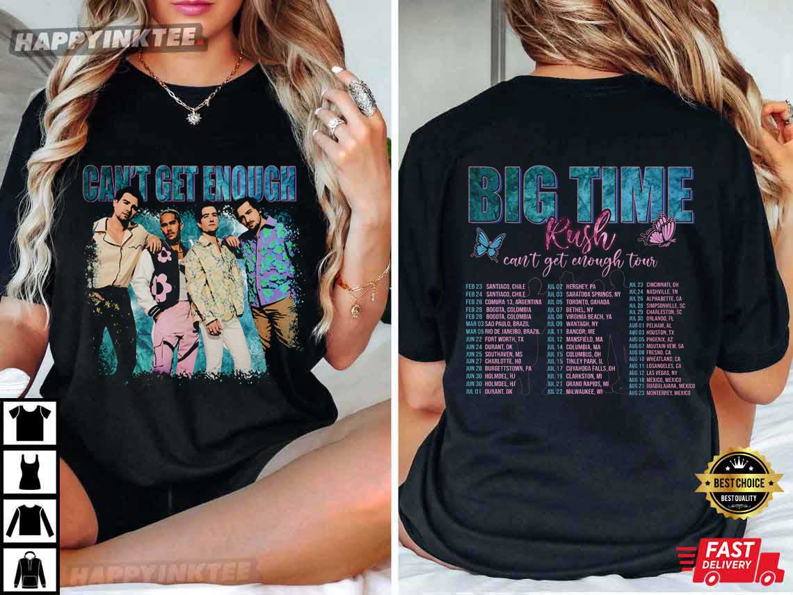 Big Time Rush Vintage Can’t Get Enough Tour 2023 Tickets T-shirt