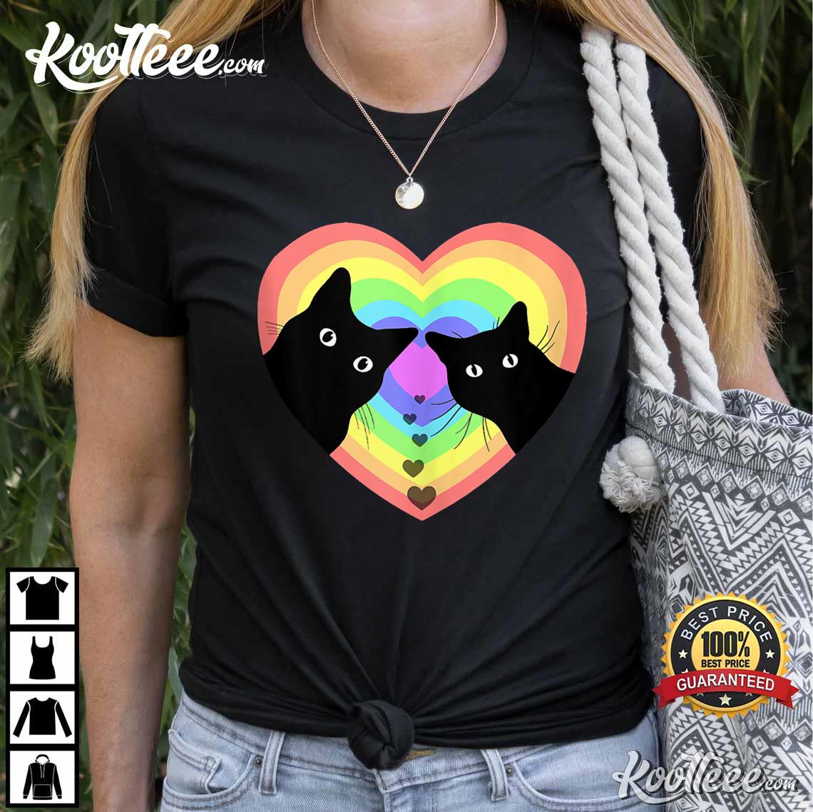 Black Cat Couple Valentine’s Day Vintage T-shirt #2