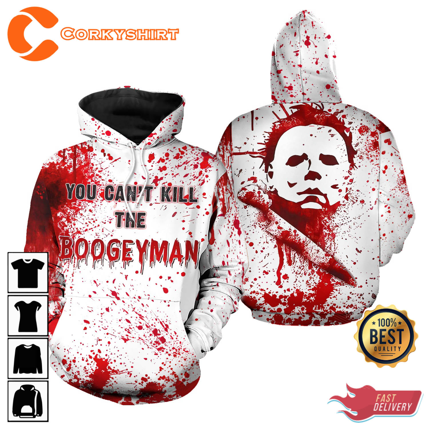Booge Yman Horror You Can’t Kill Michael Myers Graphic 3d Hoodie