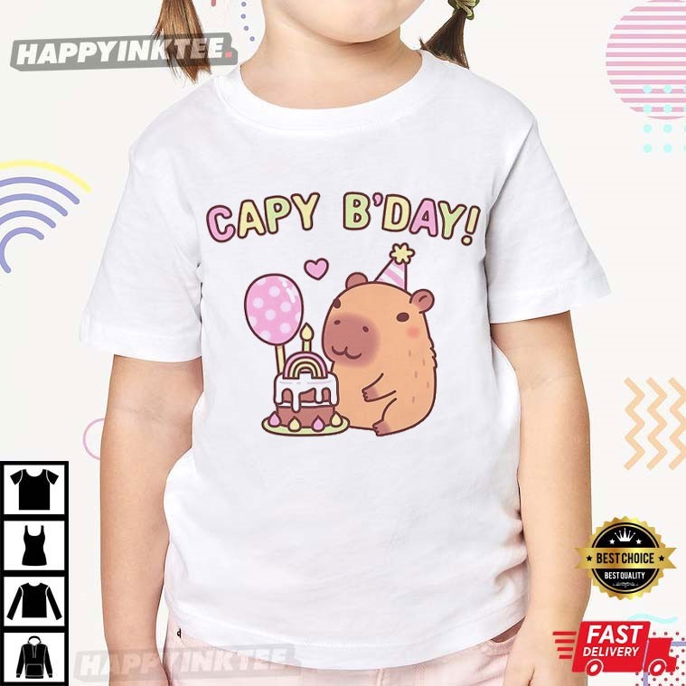 Capy B’day Funny Birthday Gift Cute Capybara T-shirt