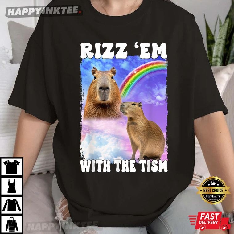Capybara Rizz ‘em With The ‘tism Internet Meme T-shirt