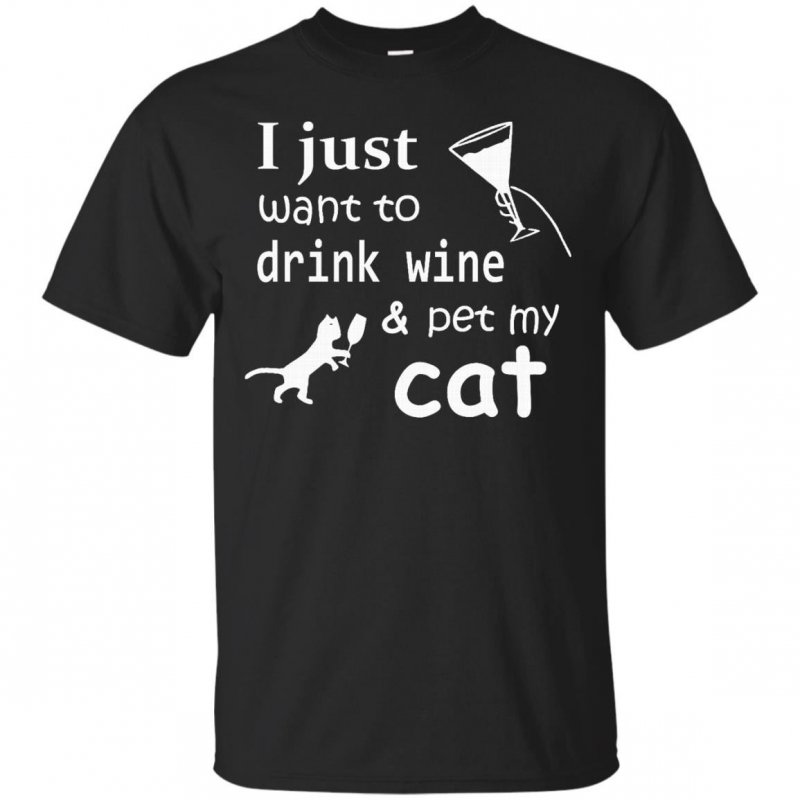 cat wine pocket tee