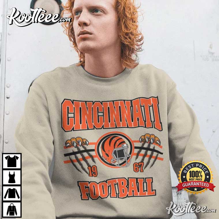 Cincinnati Bengals Football With Tiger’s Claw Nfl T-shirt