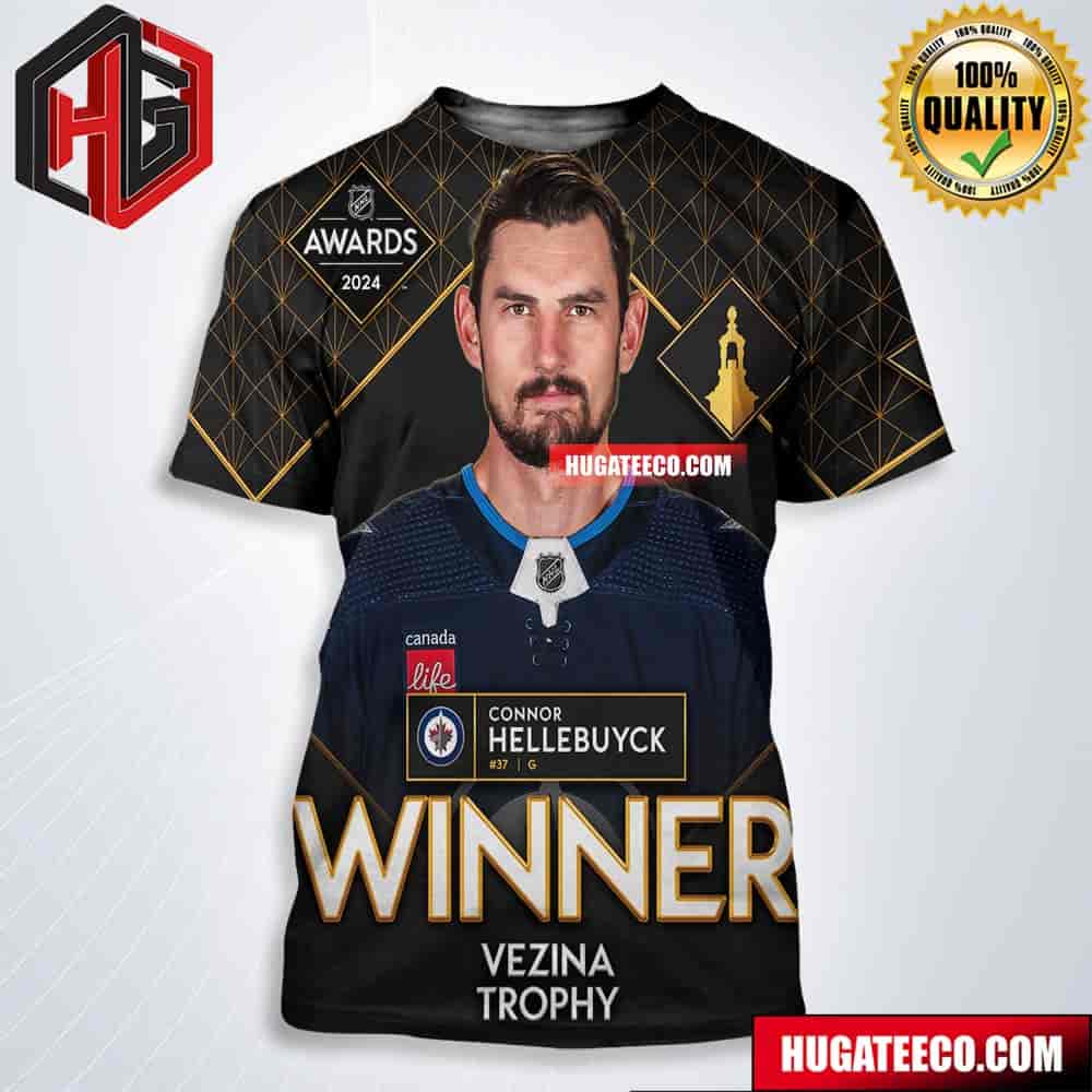Connor Hellebuyck Winnipeg Jets Nhl Is This Year’s Vezina Trophy Winner As The League’s Best Goaltender All Over Print Shirt