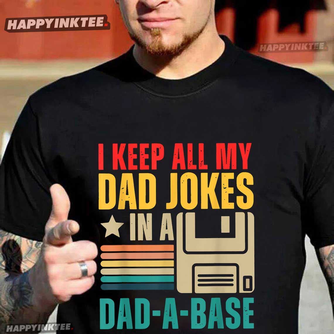 Dad Jokes In Dad-a-base Vintage Funny Father’s Day T-shirt