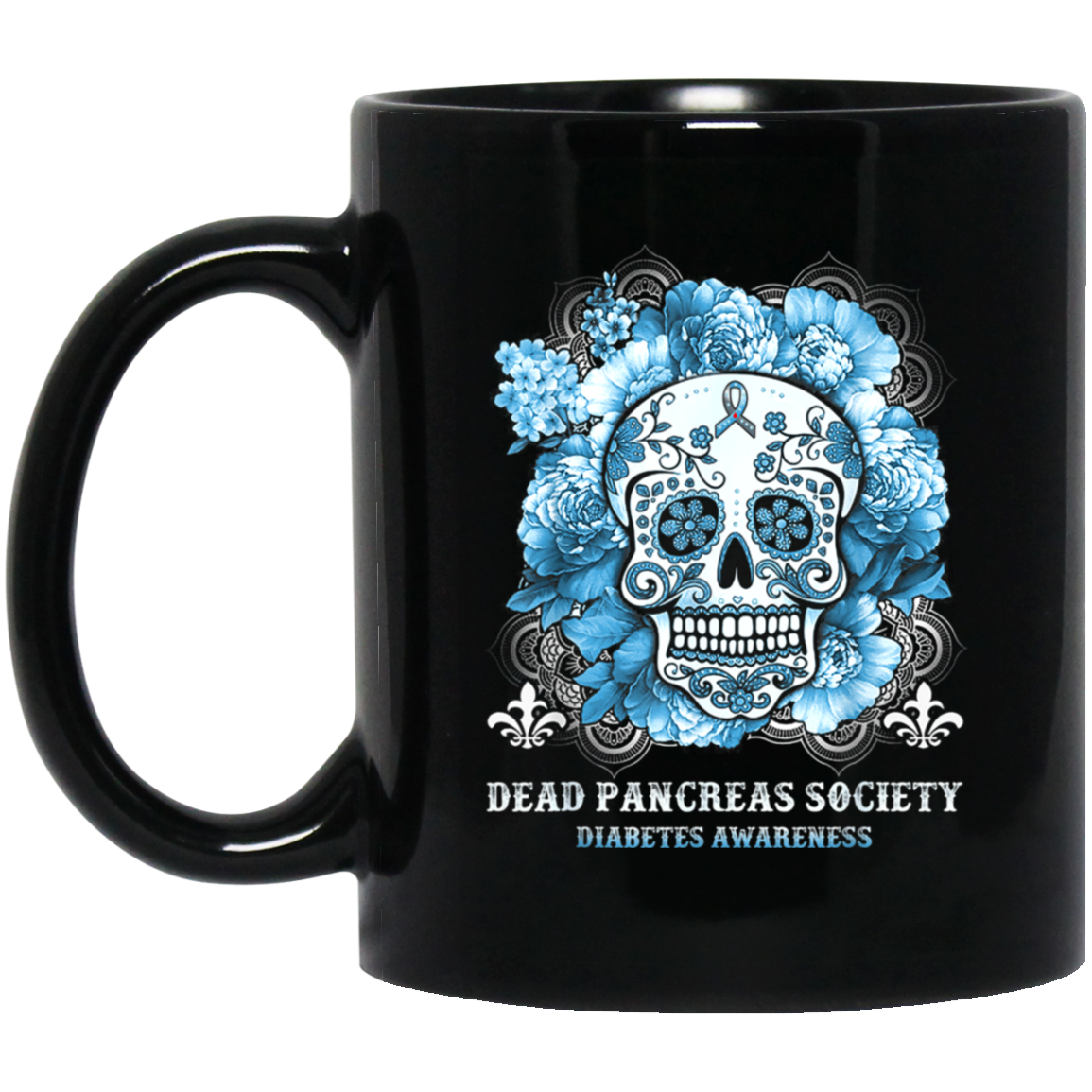 Dead Pancreas Society Diabetes Awareness Sugar Skull 11 Oz Mug