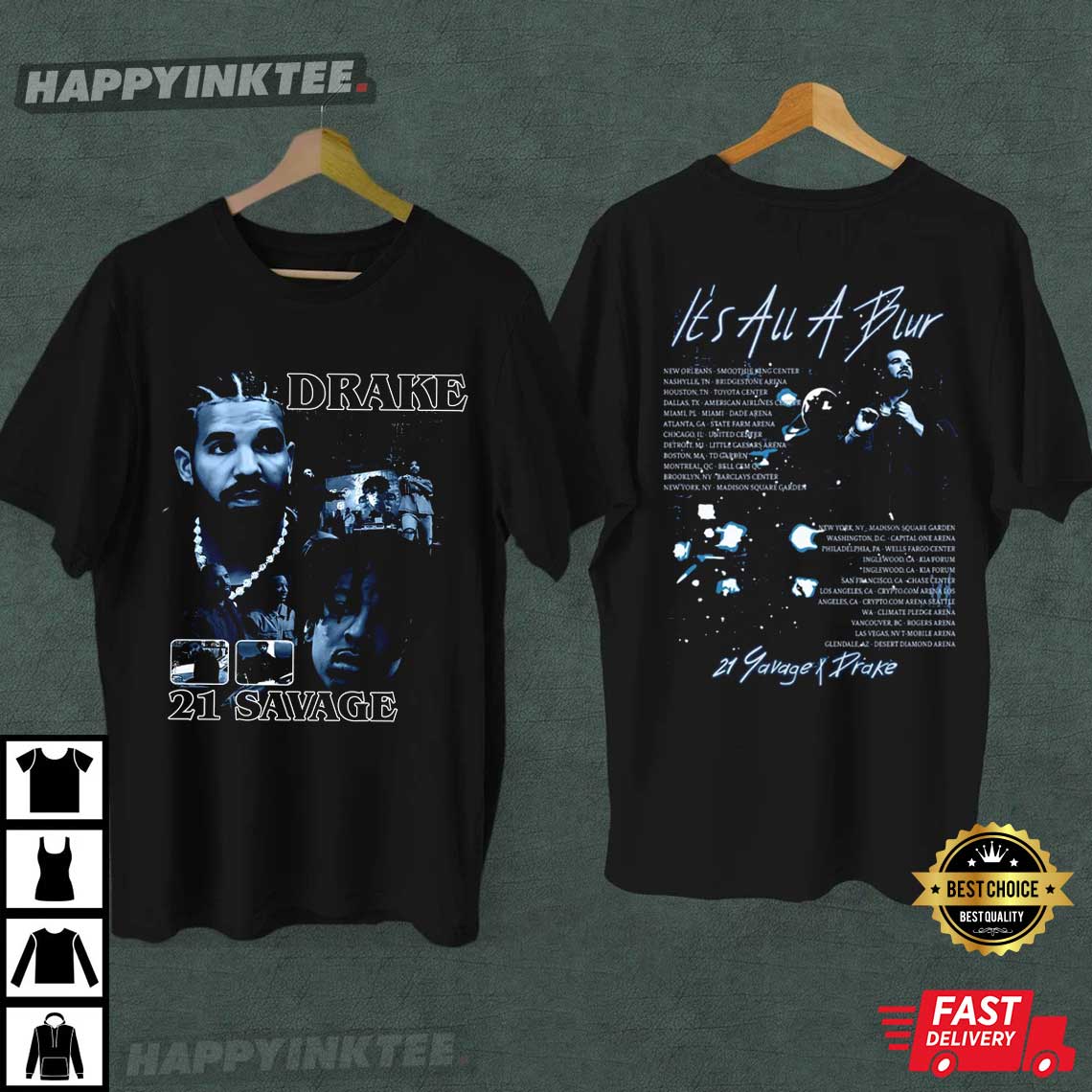 Drake X 21 Savage It’s All A Blur Tour 2023 T-shirt
