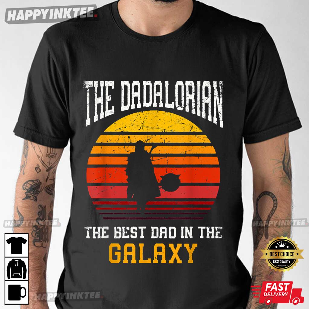 Father’s Day Gift The Dadalorian Retro Sunset Best Dad In The Galaxy T-shirt