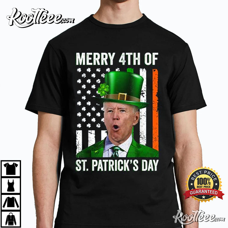 Funny 4th Of St Patrick’s Day Joe Biden Leprechaun Hat T-shirt
