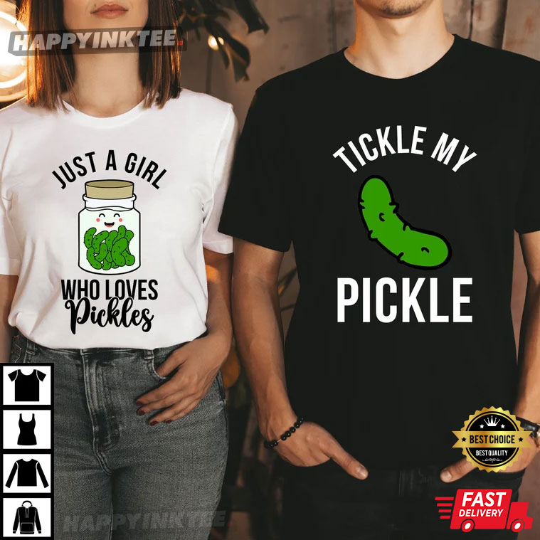 Funny Couple Gift Tickle My Pickle Valentine’s Day T-shirt