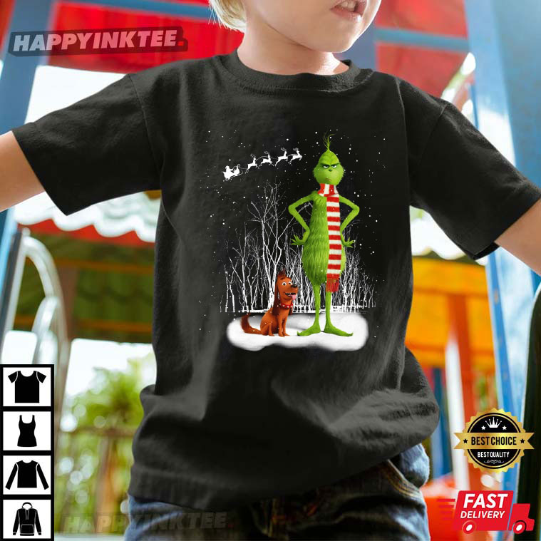 Grinch And Max Dog Christmas Snow, Grinch It’s Cold Outside T-shirt