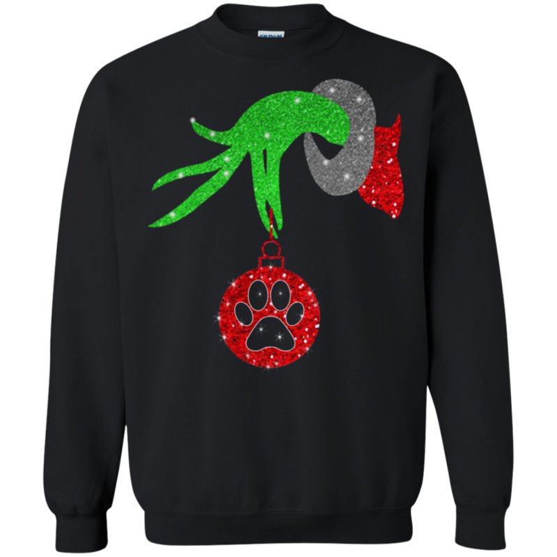 Grinch Hand Dog Paw Christmas Shirt Sweatshirt