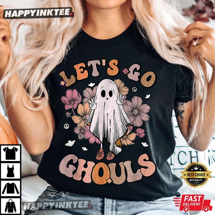 Groovy Let’s Go Ghouls Hippie Halloween Fall T-shirt