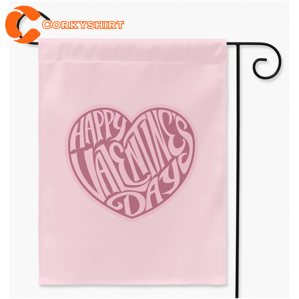 Happy Valentine’s Day Garden Valentines Decor Double Sided Flag