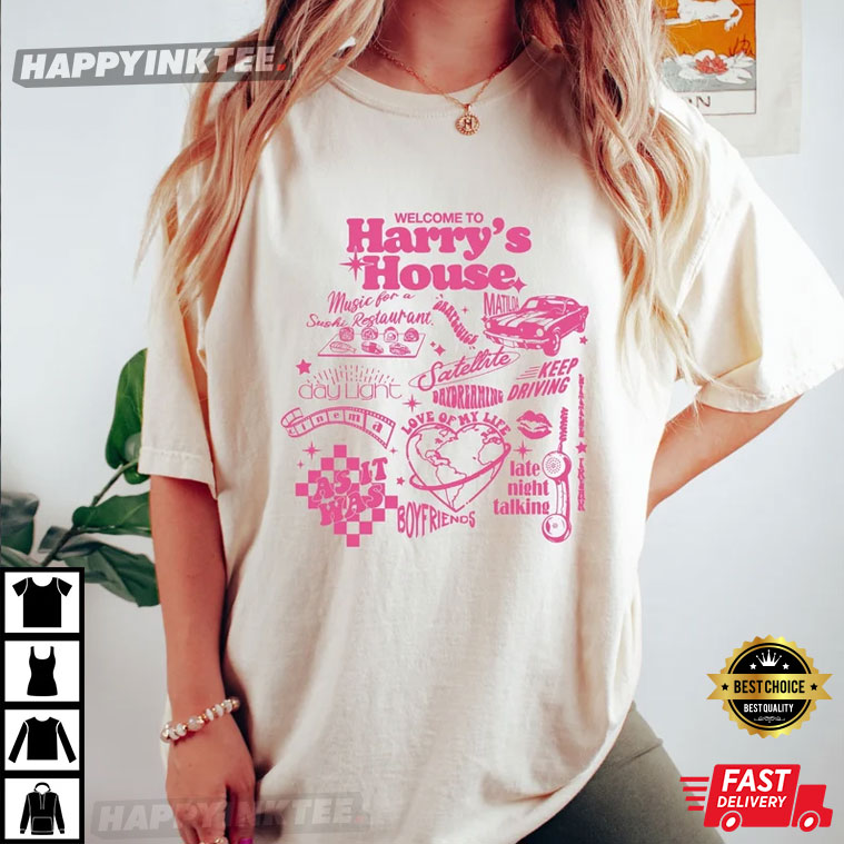 Harry Tracklist Pink, Funny Music, Harry’s House T-shirt