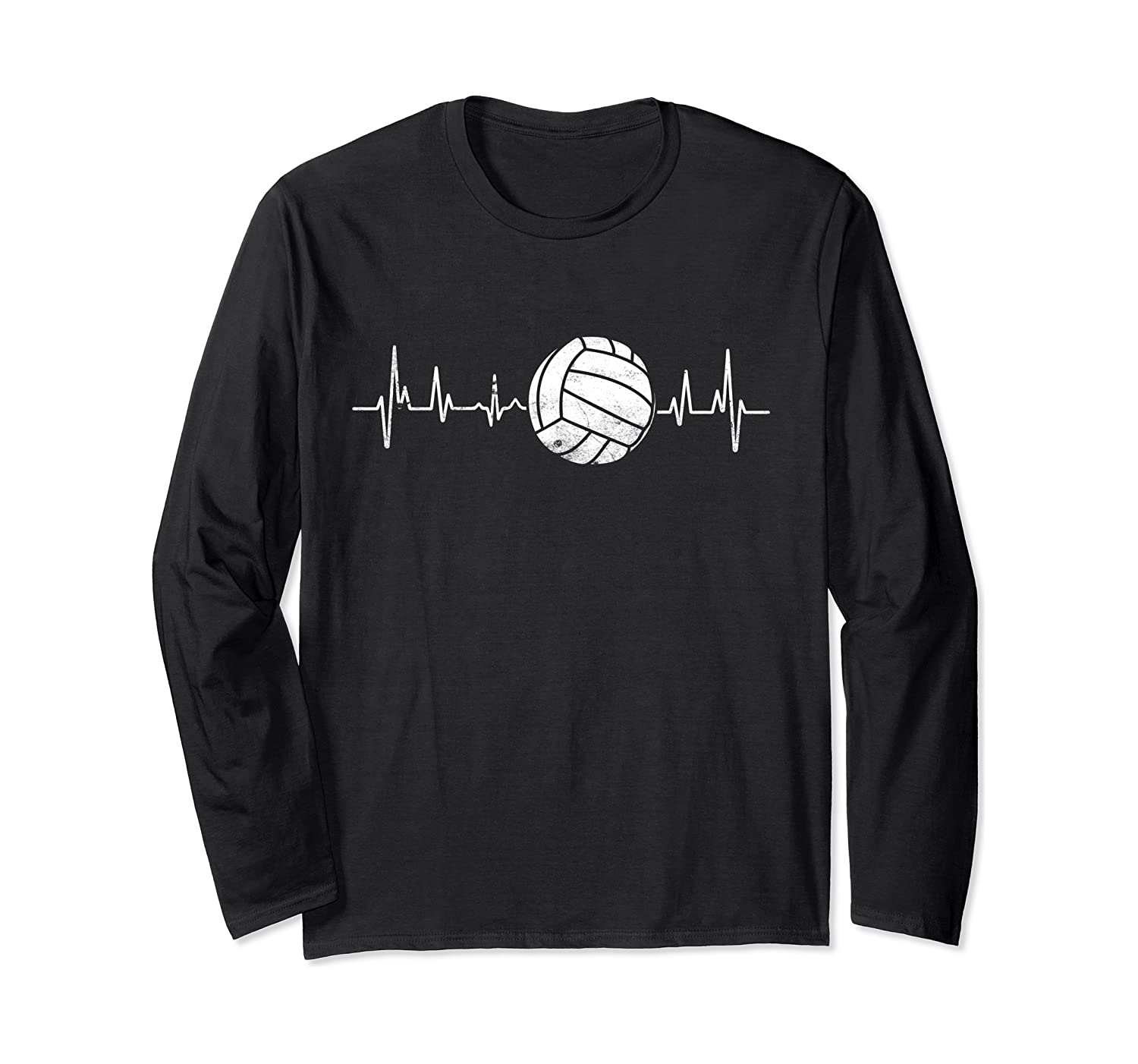 Heartbeat Volleyball Tshirt Funny Volleyball Player Or Coach Long