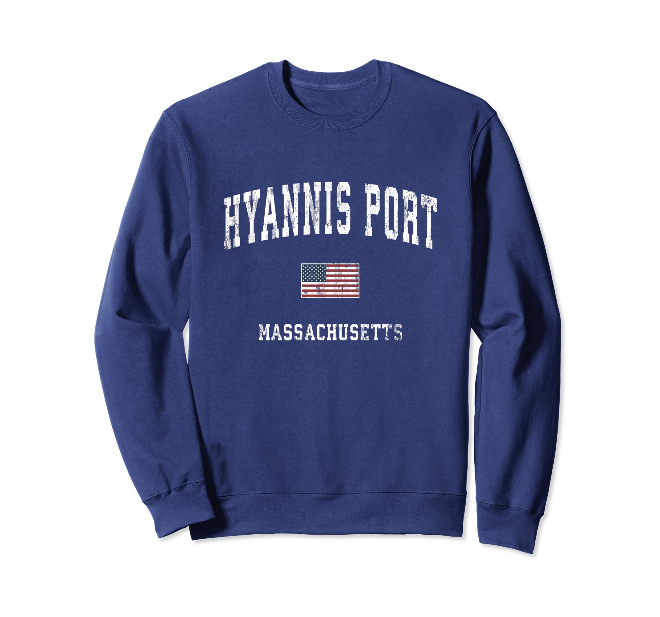 Hyannis Port Massachusetts Ma Vintage American Flag Sports Sweatshirt