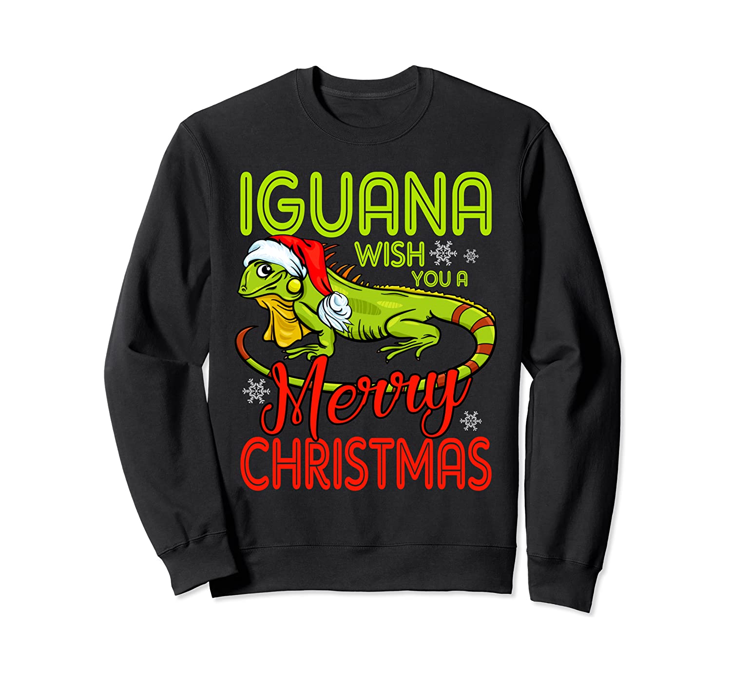 Iguana Wish You A Merry Christmas Funny Iguana Sweatshirt