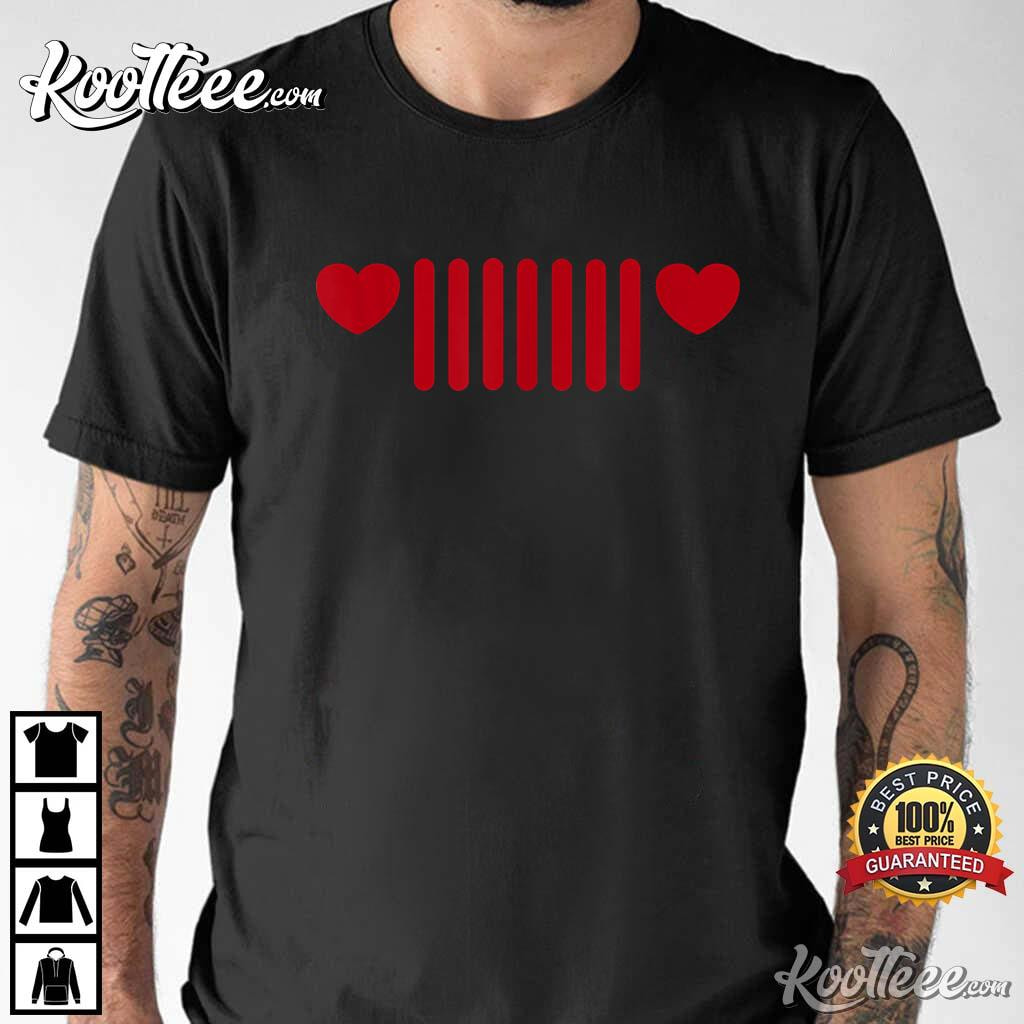 Jeep 7-slot Heart Grille Gift For Valentine’s Day T-shirt