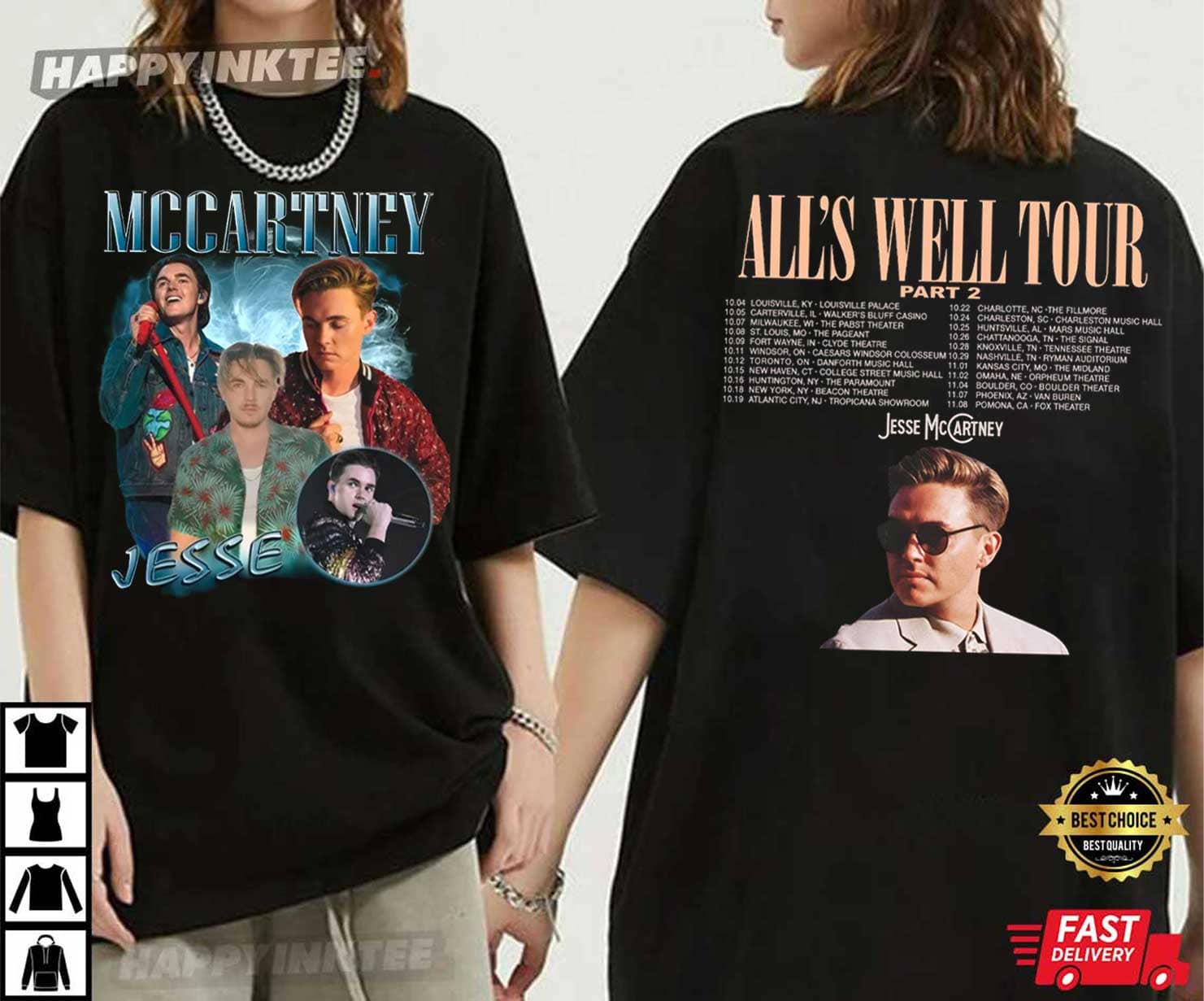 Jesse Mccartney All’s Well Tour Part 2 2024 Fan Gift T-shirt