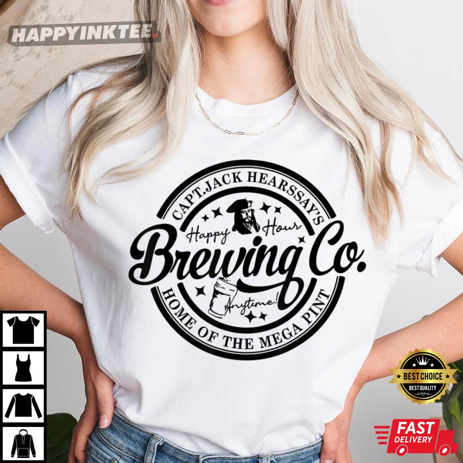 Johnny Depp Captain Jack Hearsay’s Brewing Co Home Of The Mega Pint T-shirt