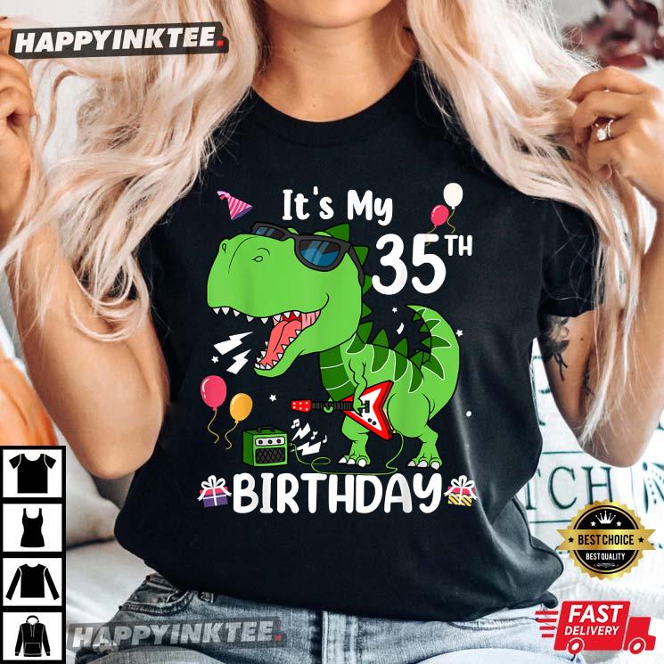 Kids It’s My 35th Birthday T-rex 35 Year Old Birthday T-shirt