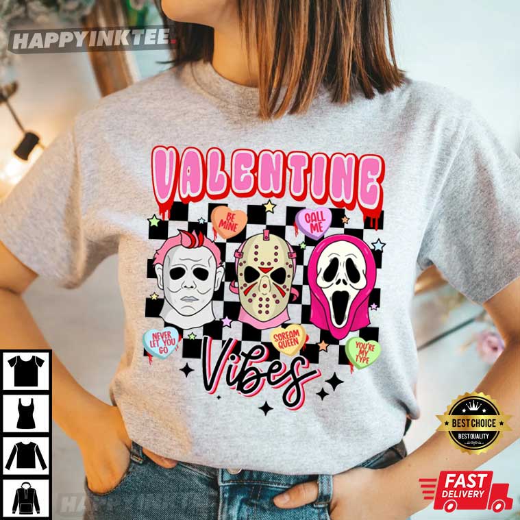Killer Valentine Vibes Jason Scream Michael Gift For Valentine’s Day T-shirt