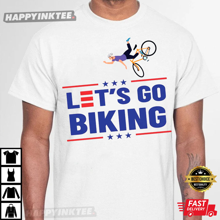 Let’s Go Biking Biden Falling Off Bicycle Funny T-shirt