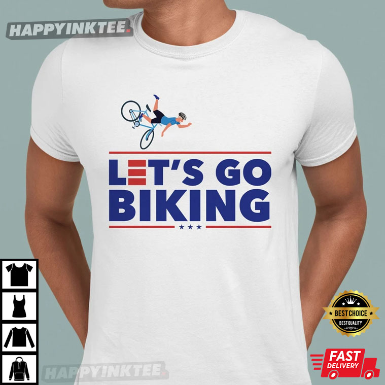Let’s Go Biking Biden Falling Off Bicycle Gift T-shirt