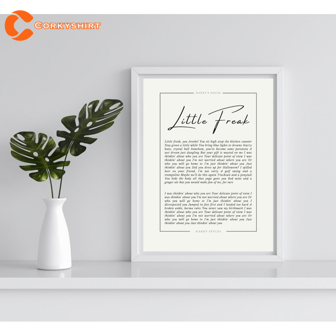 Little Freak By Harry Styles Harry’s House Lyrics Poster