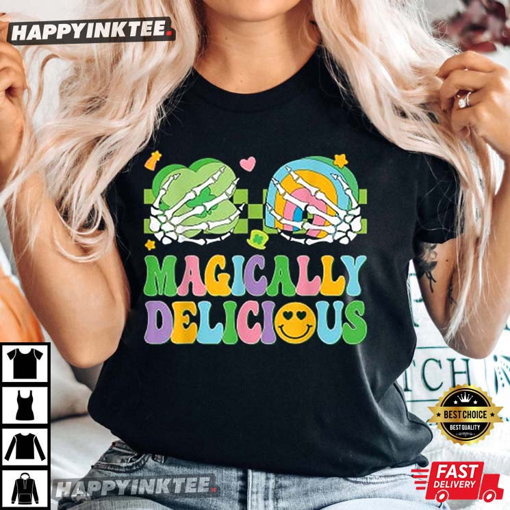Magically Delicious Hippie St Patrick’s Day Skeleton Charms T-shirt