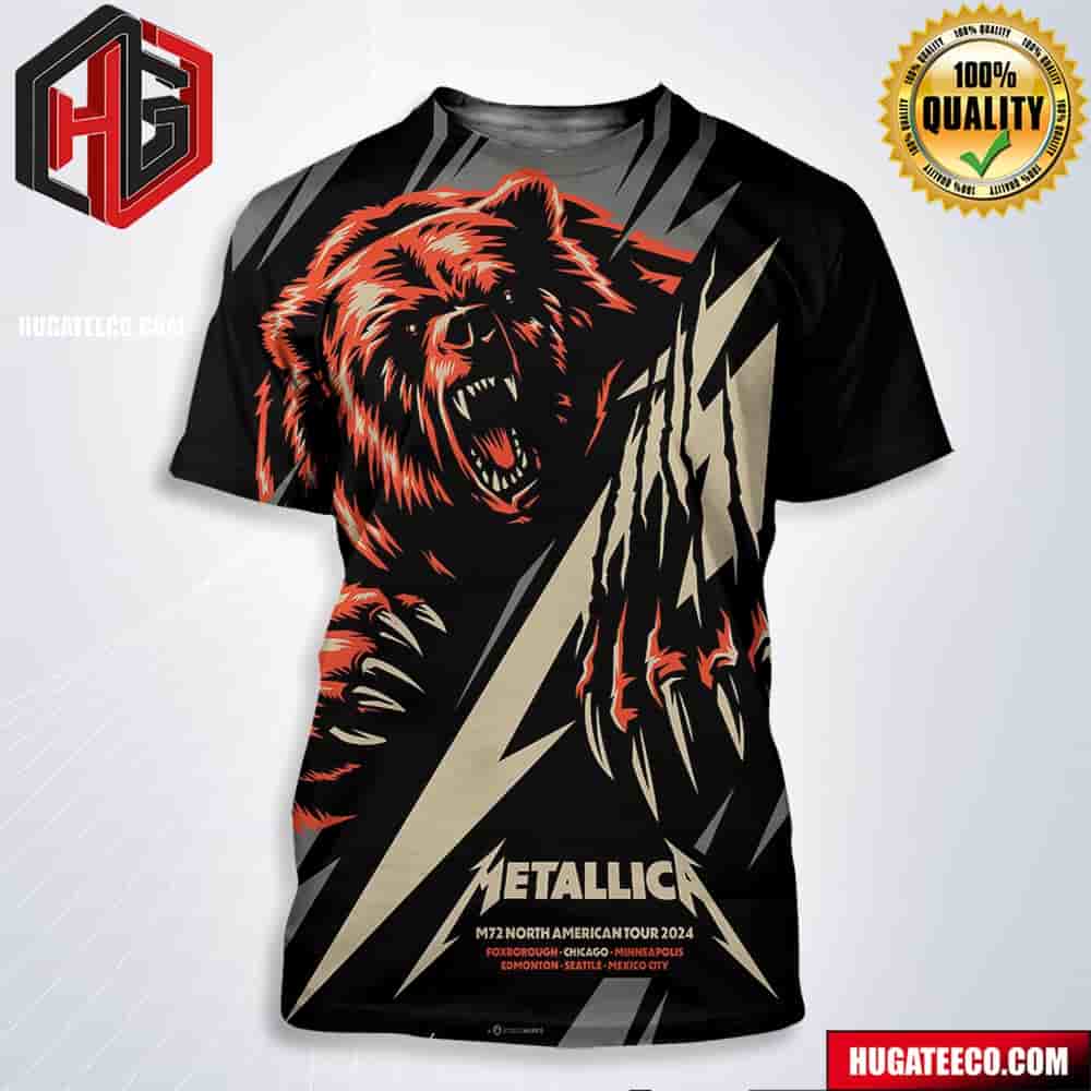 Metallica Mark Jamotillo’s Exclusive Pop-up Shop Merch Poster For Chicago M72 North American Tour 2024 All Over Print Shirt