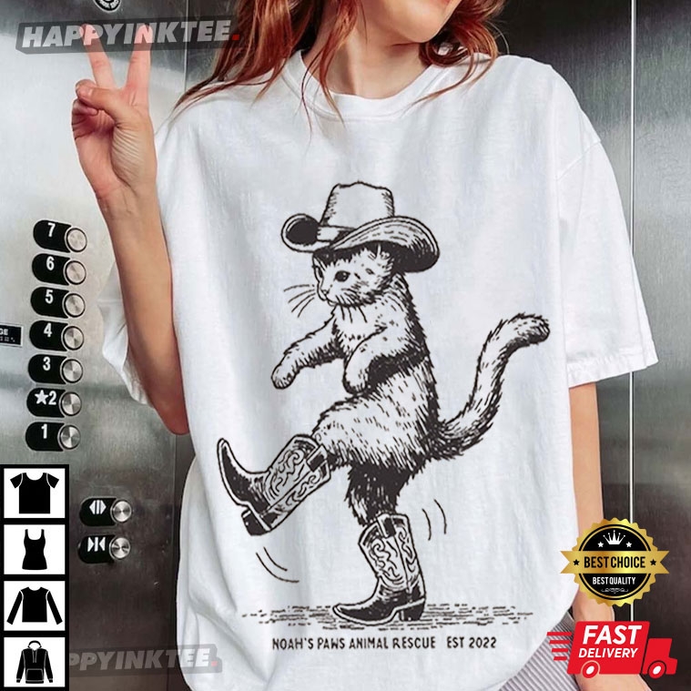 Noah’s Paws Fundraiser Western Cat T-shirt