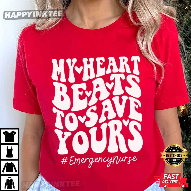 Nurse Valentine’s Day My Heart Beats To Save Yours T-shirt