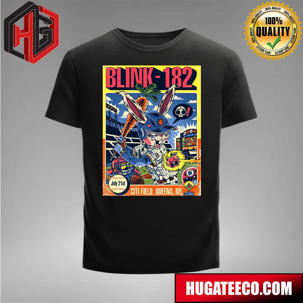 Official Blink-182 Poster For Today’s July 21st Show At Citi Field In Queens Ny Merch T-shirt