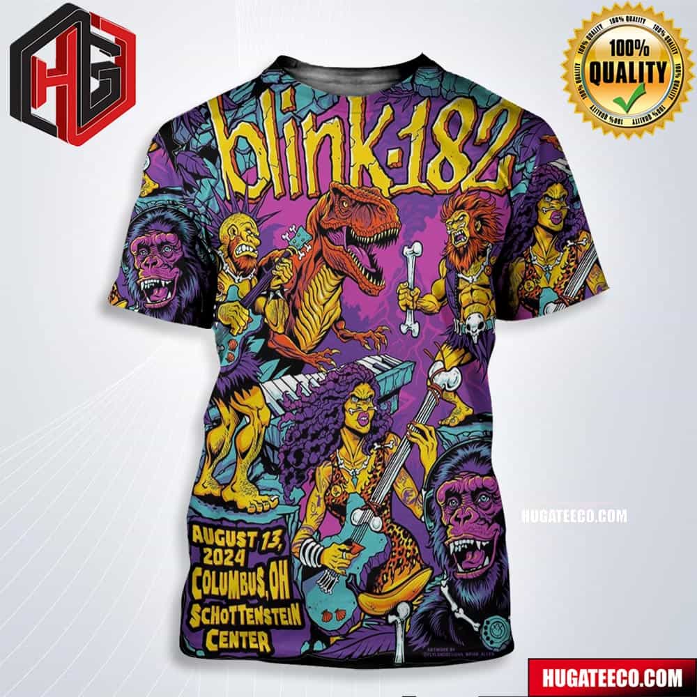 Official Blink-182 Posterfor Today’s Show August 13 2024 At The Schottenstein Center In Columbus Oh All Over Print Shirt