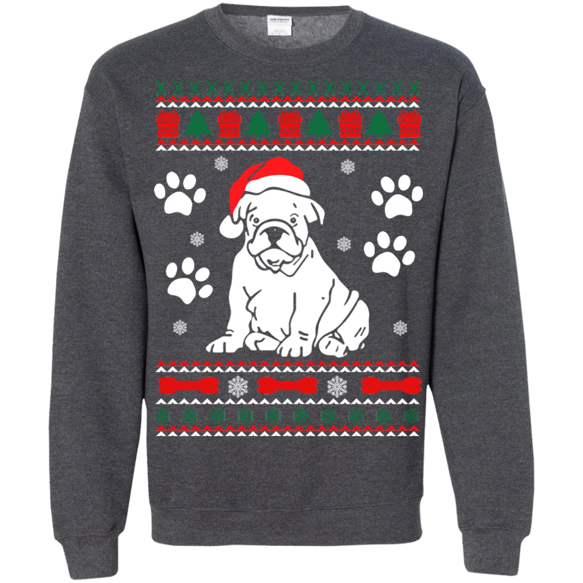 Outstanding Christmas Ugly Sweater Bulldog Dog Hoodies Sweatshirts