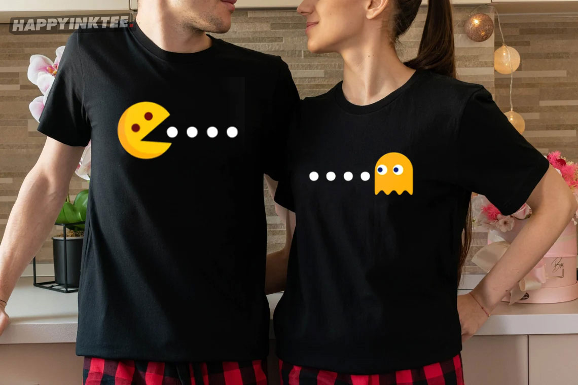 Pacman Funny Matching Valentine’s Gift Couples Shirt