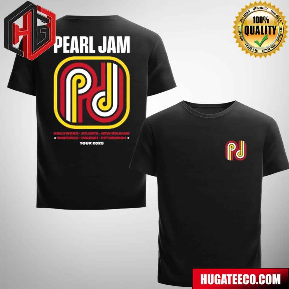 Pearl Jam’s Dark Matter World Tour 2025 Triple Stripes Two Sides Unisex T-shirt