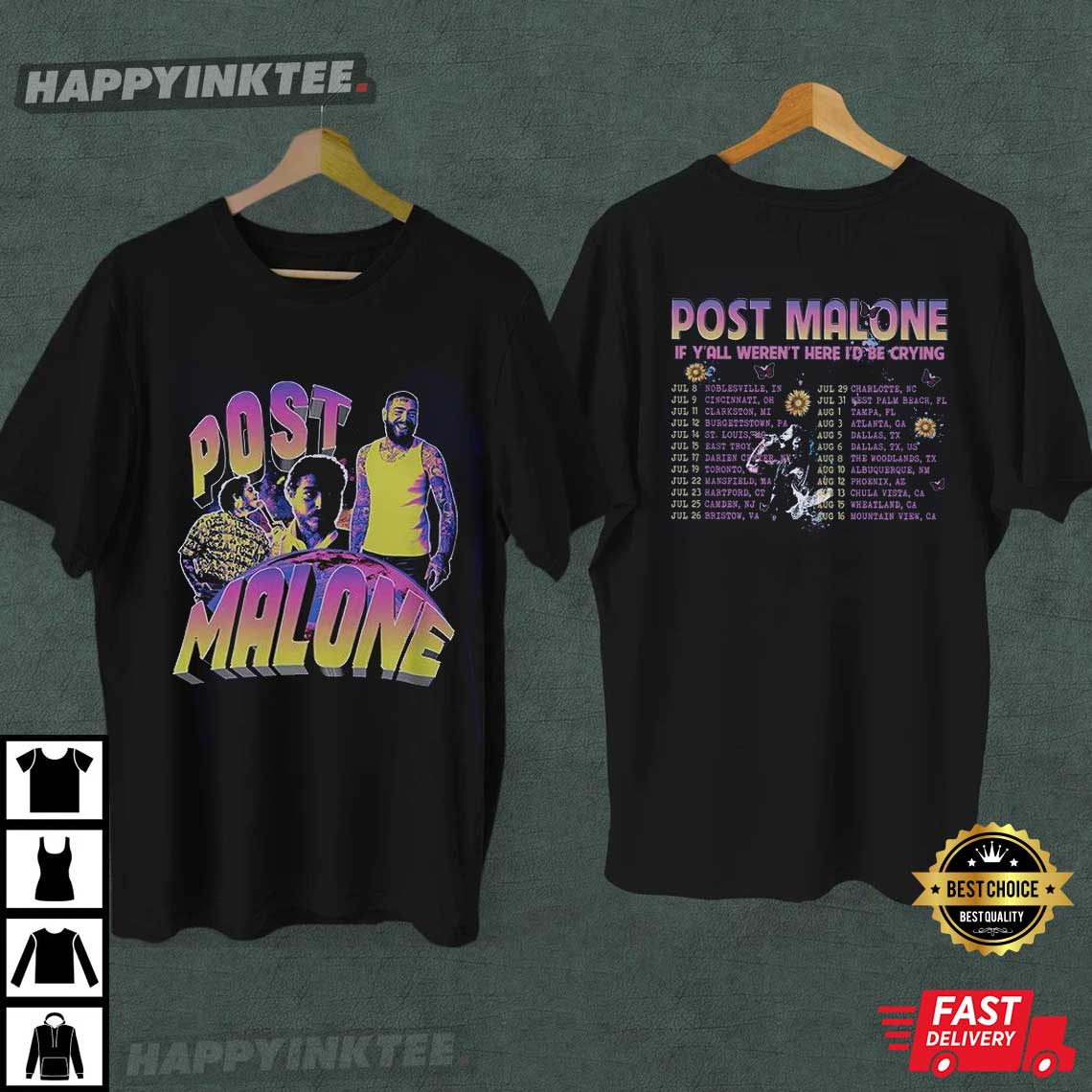 Post Malone If Y’all Weren’t Here I’d Be Crying Tour T-shirt