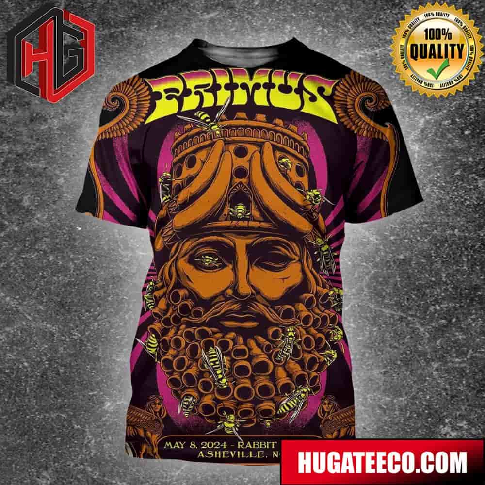 Primus May 8 2024 Rabbit Rabbit Asheville Nc Tonight’s Show Limited Edition Incredible 3d T-shirt