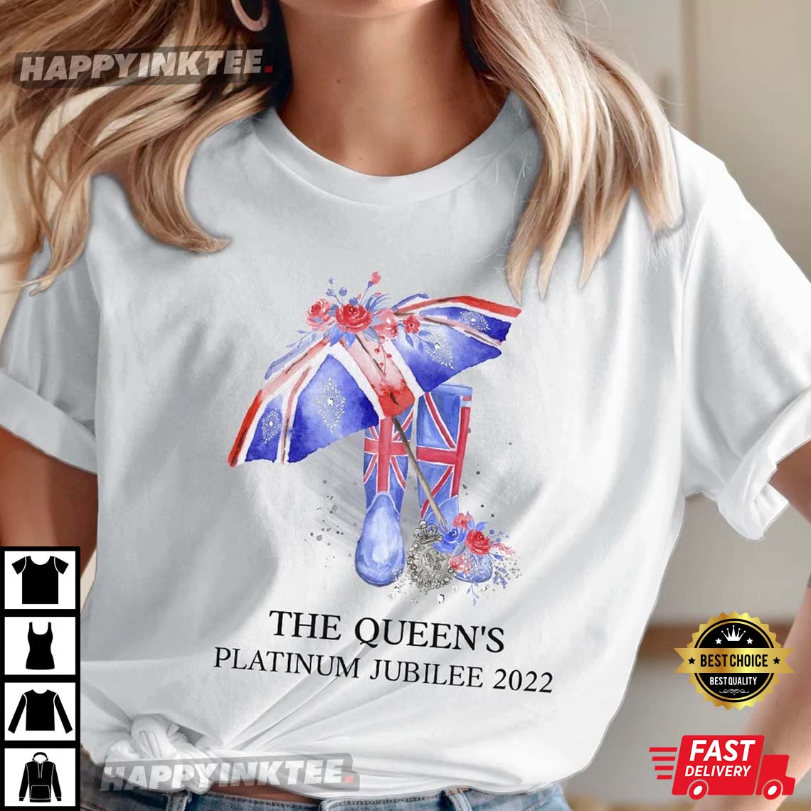 Queen Elizabeth Ii Platinum Jubilee 1952-2022 Celibration Shirt, Union Jack Tee, The Queen’s Crown Royal T-shirt