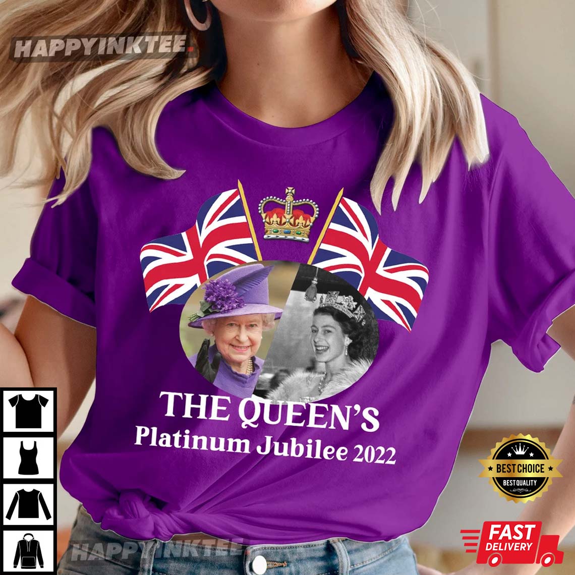 Queen Elizabeth Ii Platinum Jubilee 2022 Celibration Official Emblem T-shirt, Union Jack Shirt The Queen’s T-shirt