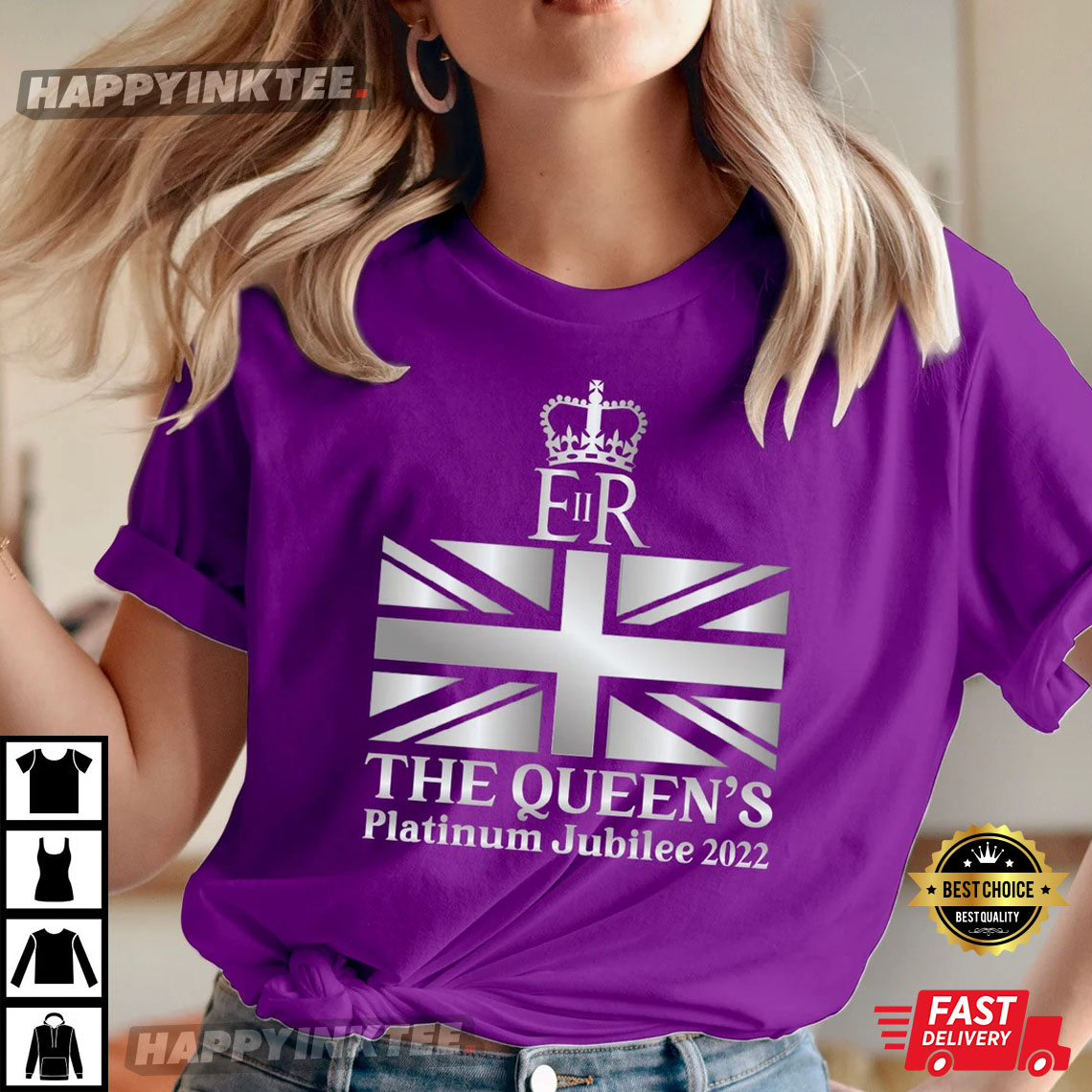 Queen Elizabeth Ii Platinum Jubilee 2022 Celibration T-shirt, Union Jack Shirt, The Queen’s Crown Shirt