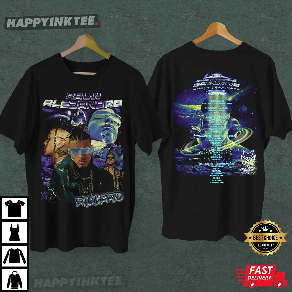 Rauw Alejandro – Saturno 2023 World Tour Merch Vintage Dyed T-shirt